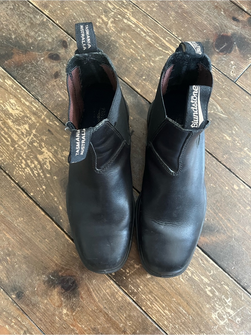 Blundstone Black Leather Chisel Toe Boots 7 1/2 AUS